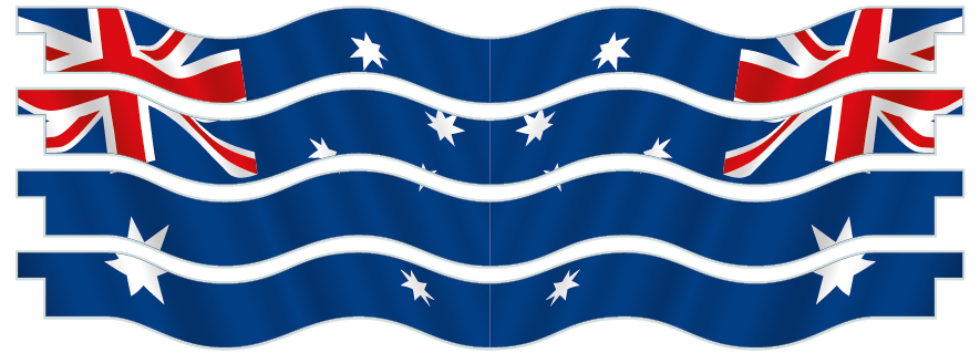 Planken  > Gewellte Planke x 4 > Australische Flagge 