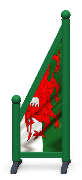 Wing > Schräg bedruckt > Walisische Flagge 