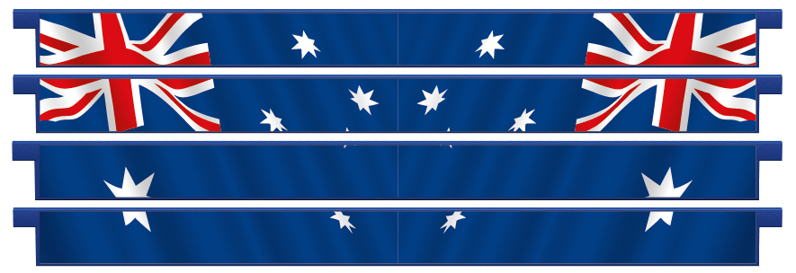 Planken  > Gerade Planke x 4 > Australische Flagge 
