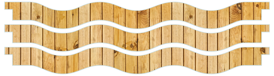 Planken  > Gewellte Planke x 3 > Helles Holz 