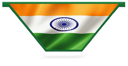 Untersteller > V-förmige Planke mit Muster  > Indische Flagge 