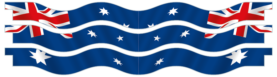 Planken  > Gewellte Planke x 3 > Australische Flagge 