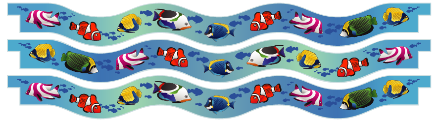Planken  > Gewellte Planke x 3 > Tropischer Fisch 